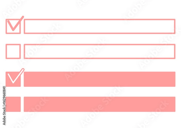 Fototapeta ピンク色のチェックボックスのある見出しフレームセット