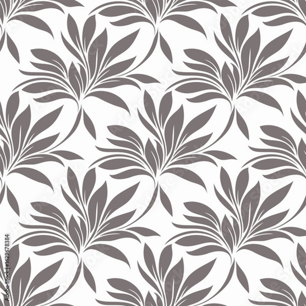 Obraz Seamless Botanical Leaf Pattern | Abstract Geometric Line Art Background for Wallpaper and Textile.