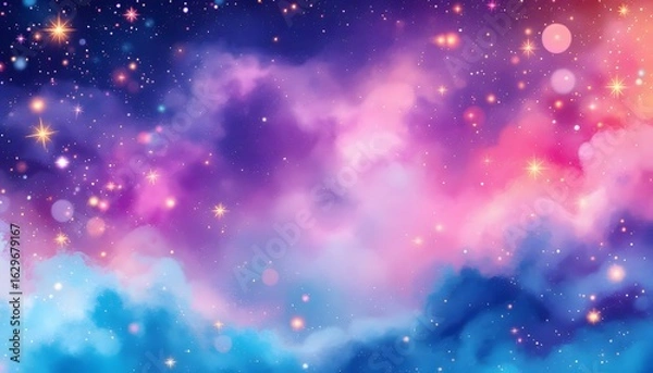 Fototapeta Dreamy Pastel Nebula with Sparkling Stars