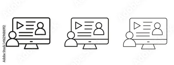 Fototapeta Online course icon concept. Editable stroke icon pack