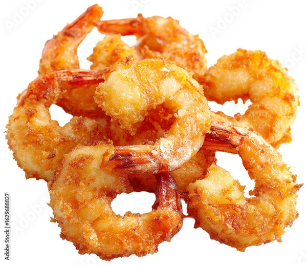 Obraz crispy fried shrimps on isolated background