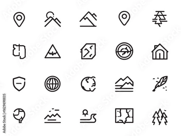 Obraz Unique perspectives in map line art