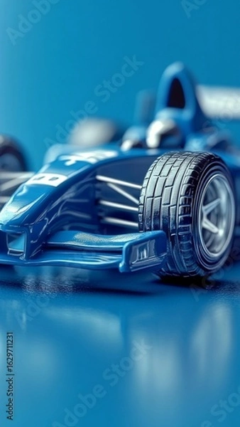 Obraz Blue Race Car: Speed, Design, & Power