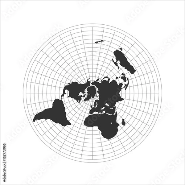 Obraz Flat Earth map logo. Vector illustration.