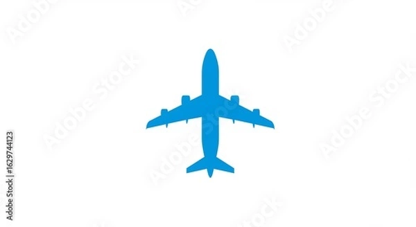 Obraz Blue silhouette of airplane viewed overhead.