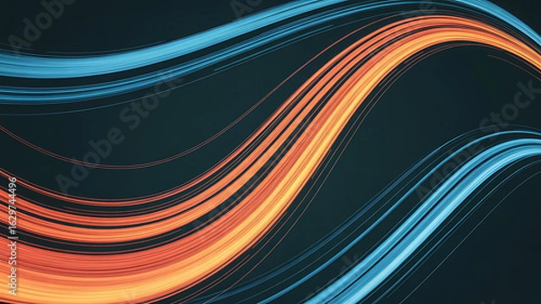 Fototapeta Abstract design of swirling, vibrant lines.
