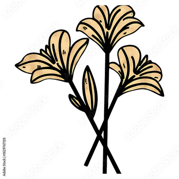 Fototapeta lily black and yellow flower