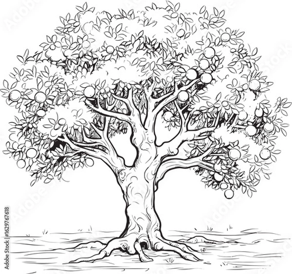 Fototapeta Simple Olive Tree Black Vector Icon Design Olive Tree Black Vector Logo with Branch Silhouette