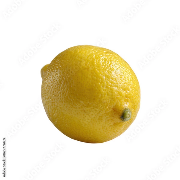 Fototapeta Fresh lemon with a vibrant yellow color, showcasing its textured skin and round shape, perfect for culinary uses or as a refreshing garnish.