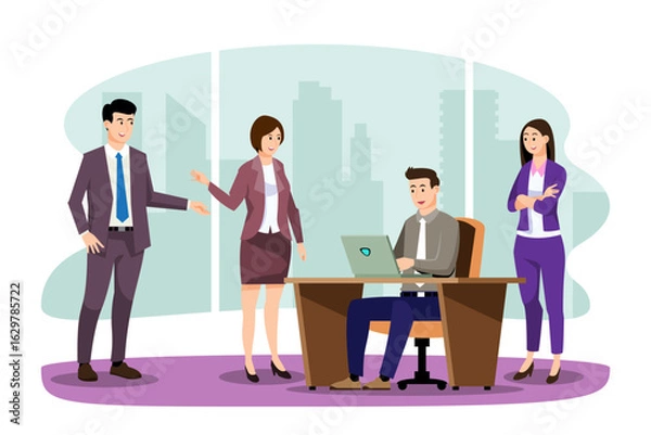 Obraz Office worker character set in modern style vector illustration