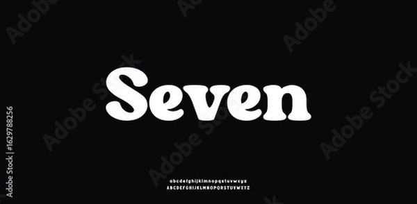 Obraz Bubble font, wavy bold letters, soft organic alphabet for cheerful branding, playful logo, whimsical typography, joyful design. Eco-friendly packaging, kids designs. Vector typeset