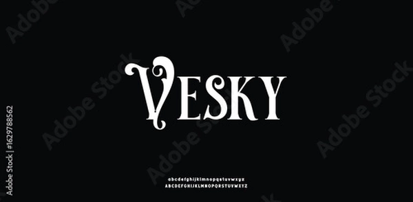 Obraz Elegant Font. Groovy Font. Graffiti Font. Creative Hand Drawn Uppercase,lowercase .Street Art Classic Lettering Fashion Designs Typography modern serif decorative vintage concept vector illustration