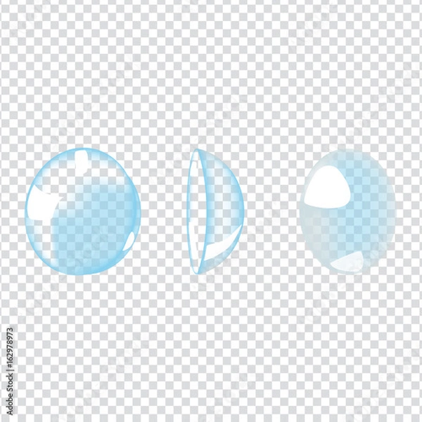 Obraz Realistic style vector illustration with contact lenses on transparent background