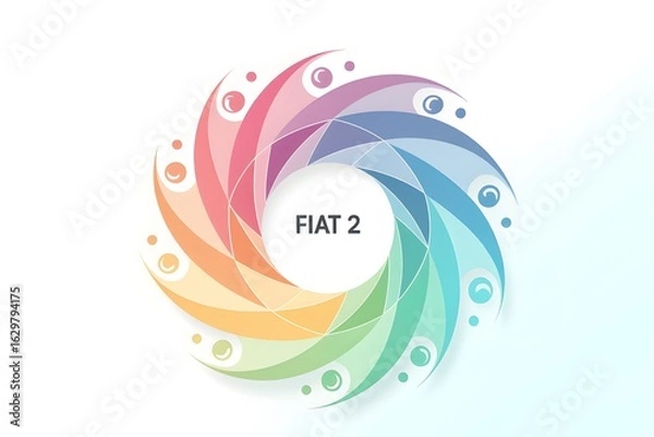 Fototapeta Abstract Colorful Swirl with Text "FIAT 2"