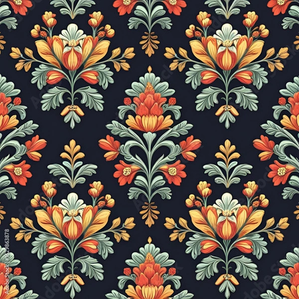 Obraz Ornamental Floral Pattern Designs