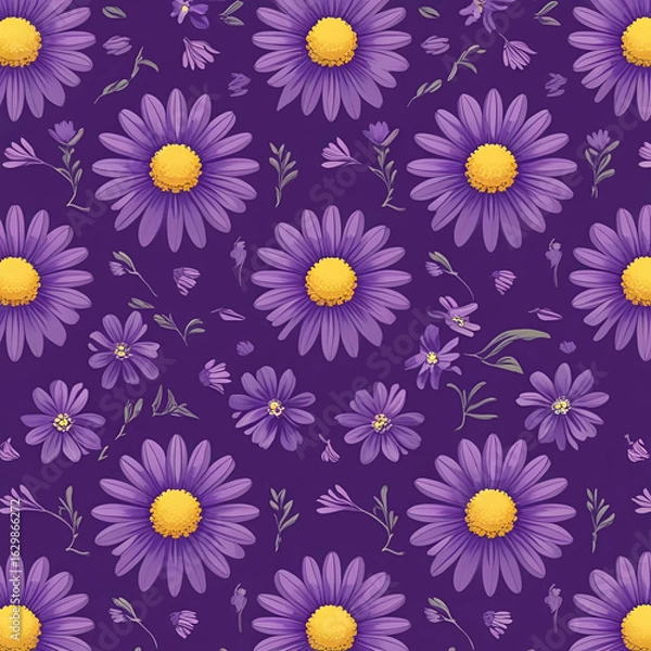 Obraz Purple Daisy Flower Pattern Designs