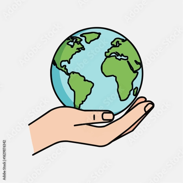 Fototapeta hand holding earth