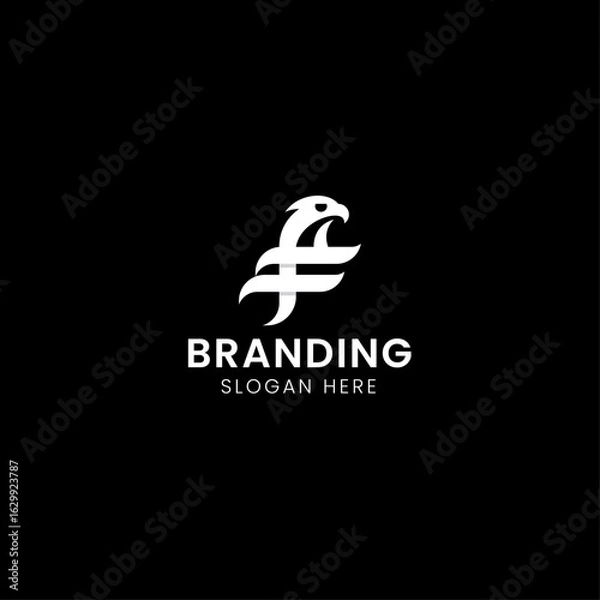 Obraz Letter F eagle bird logo