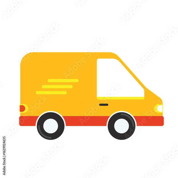 Obraz Minivan side view simple flat icon doodle style