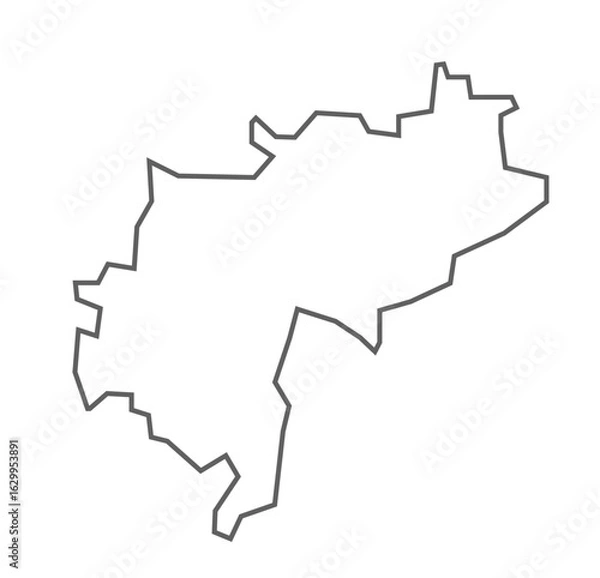 Obraz Ranipet District map line illustration, Tamil Nadu, India