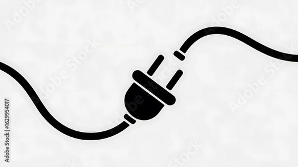Fototapeta Disconnected plug, symbolizing power outage.
