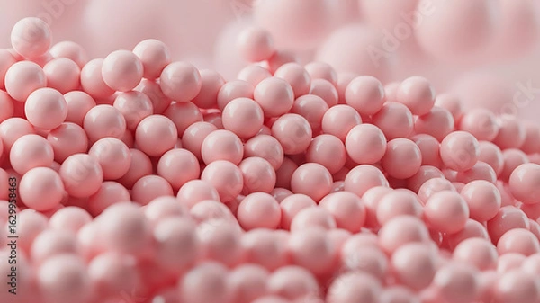 Fototapeta Pink spheres densely packed, a soft, rounded texture.
