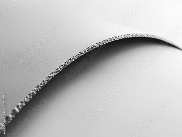 Fototapeta Textured Curved Edge on Smooth Surface, Perfect for Graphic Design and 3D Rendering Projects