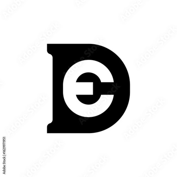 Fototapeta Logo Design Simple Modern Letter D E