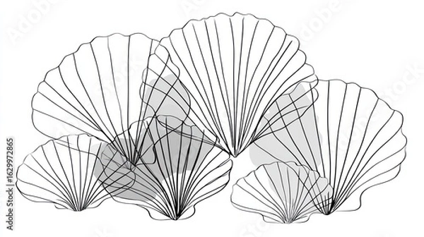 Fototapeta Abstract seashell cluster