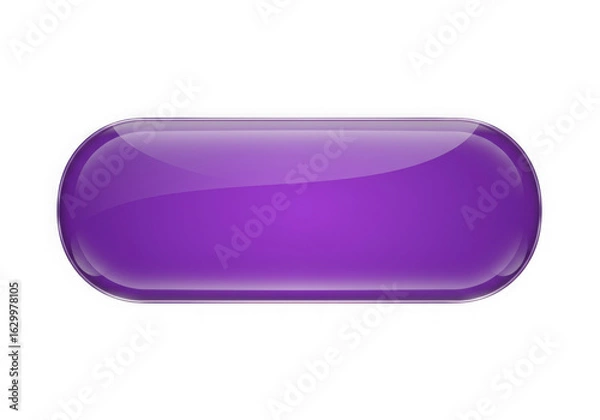 Fototapeta 3d glossy purple button isolated on transparent background