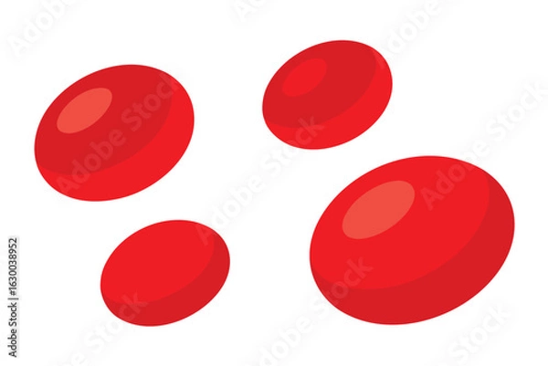 Fototapeta Digital illustration showcasing four red elements with vibrant colors