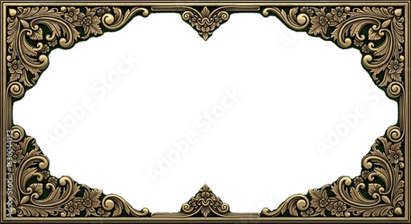 Fototapeta Elegant Ornate Frame Design, Graphic Art, Digital Creation, Decorative Style, Vintage Aesthetic