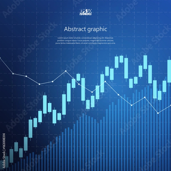 Obraz Abstract background with stock graph. Eps10 Vector illustration.