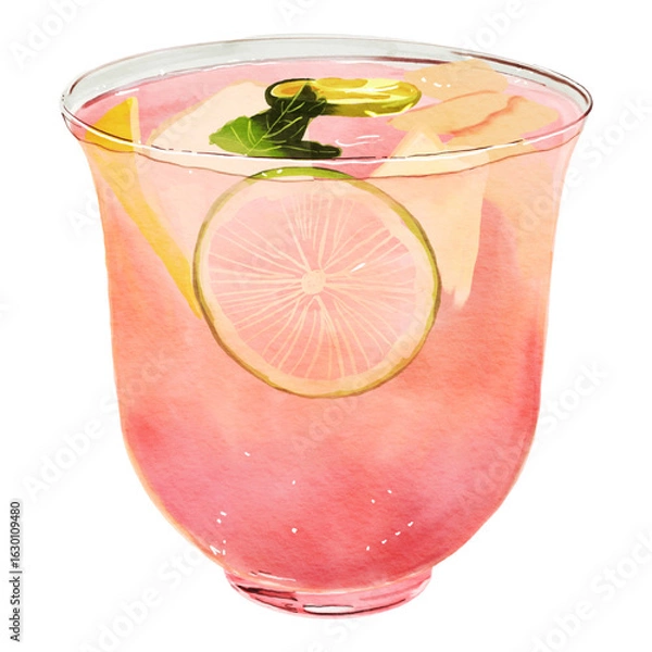 Fototapeta Grapefruit Ade Juice Dessert Vector Design Illustration