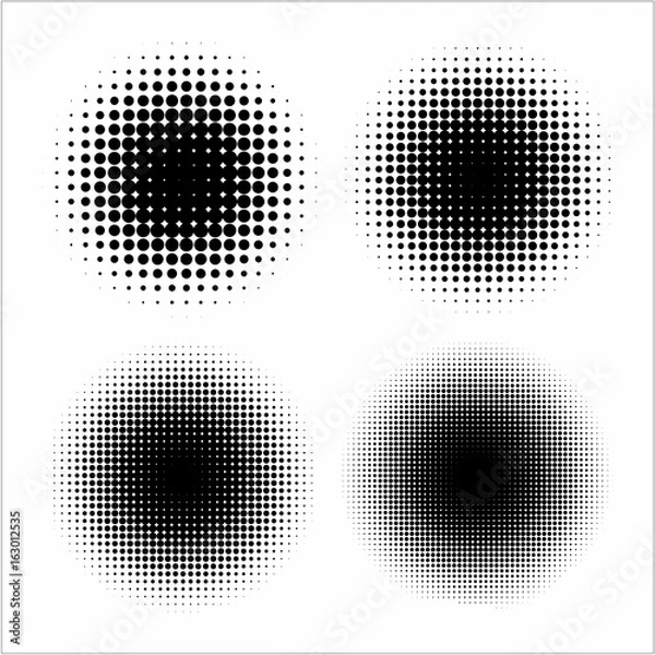 Fototapeta Halftone pattern background texture, round spot shapes, vintage or retro graphic, usable as decorative element.