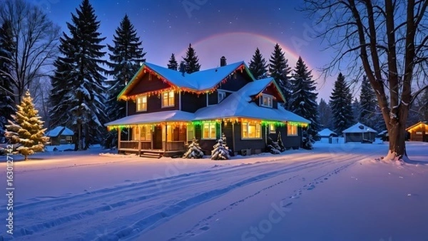 Obraz christmas tree in the city