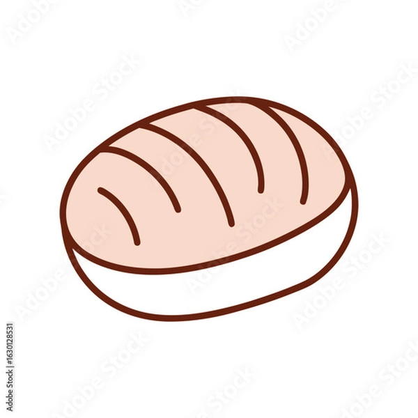 Obraz bread bun vector icon on white background