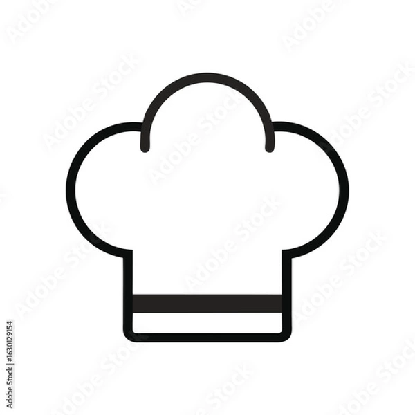 Obraz Chefs hat outline vector icon on white background