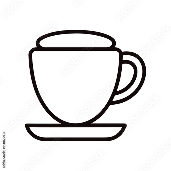 Obraz coffee cup outline vector icon on white background