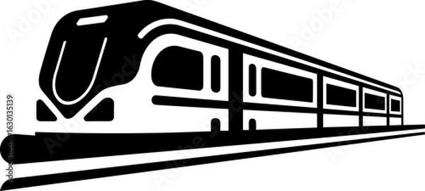 Fototapeta Sleek Modern Train Icon: Dynamic Public Transport Symbol for Fast Urban Commutes and Efficient Travel Journeys
