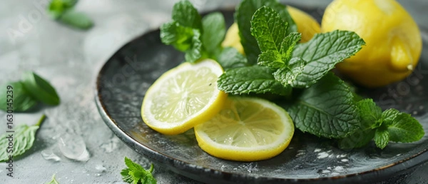 Fototapeta lemon and lime