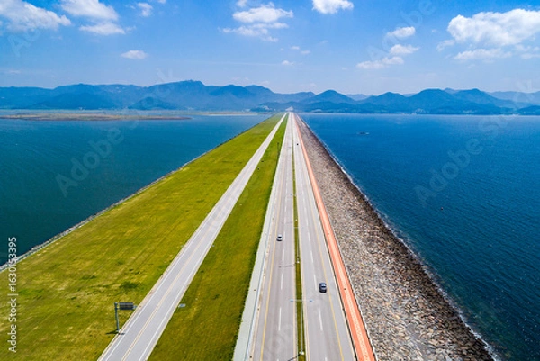 Obraz 전북 새만금 방조제와 바다의 풍경