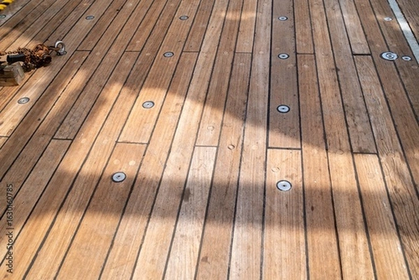 Fototapeta 船のウッドデッキ