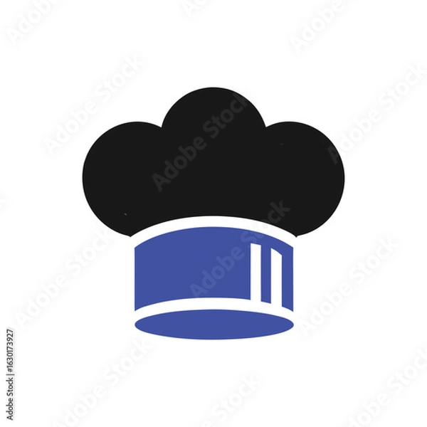 Obraz chief hat black and blue vector icon 