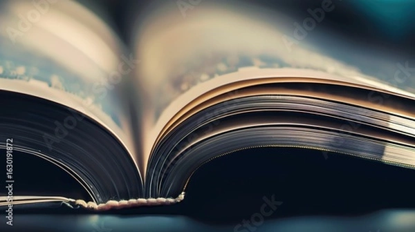 Fototapeta Abstract Open Book Textures for Literary Websites, Digital Library Interfaces, and Educational Platform Backgrounds