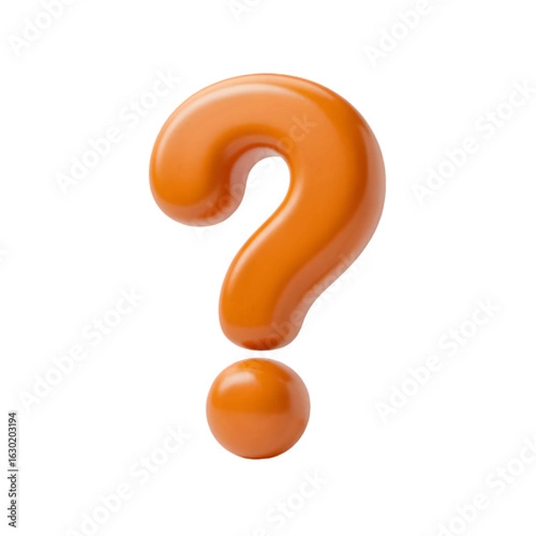Fototapeta Bold orange question mark symbolizing curiosity and important inquiries