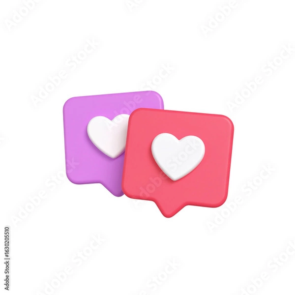 Fototapeta Curtida de redes sociais em 3d renderizacao