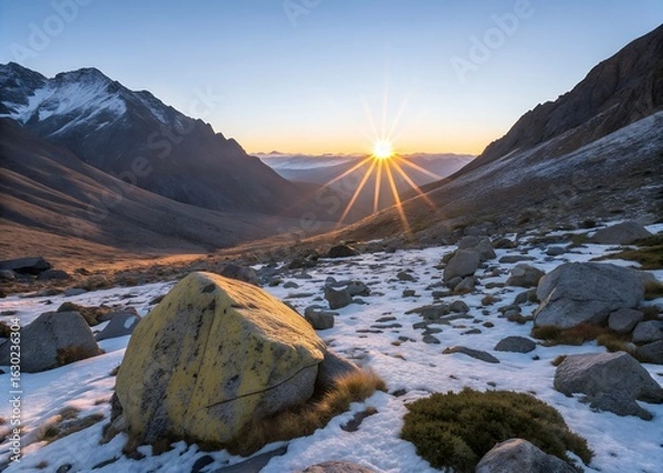 Obraz sunset in the mountains