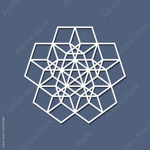 Fototapeta Abstract geometric ornament. Template for laser cutting. Vector illustration.