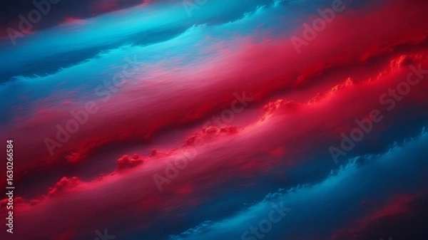 Obraz Abstract clouds with red and blue color gradient sky